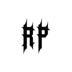 RP monogram logo design letter text name symbol monochrome logotype alphabet character simple logo