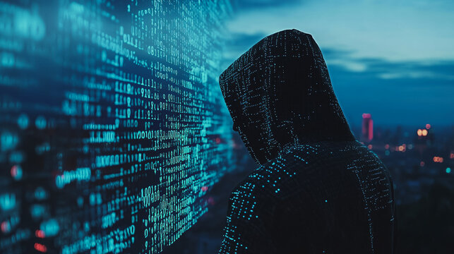 Hacker are planning to hack and attack networks and cyber security systems..Smart Innovation city with connection cyber security network reciprocity over the cityscape . future wireless digital city 	