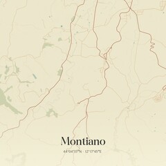 Vintage map of Montiano, Italy.