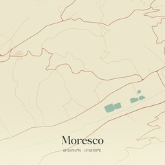 Vintage map of Moresco, Italy.