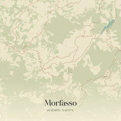 Vintage map of Morfasso, Italy.
