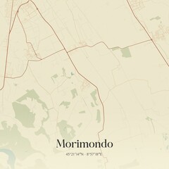 Obraz premium Vintage map of Morimondo, Italy.