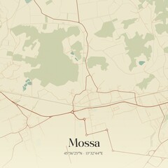 Vintage map of Mossa, Italy.