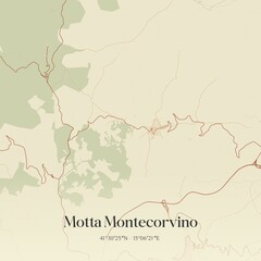 Vintage map of Motta Montecorvino, Italy.
