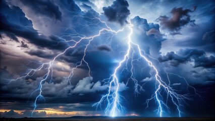 Electric discharge in the atmosphere,stormy sky,  stormy sky