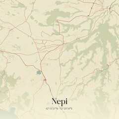 Fototapeta premium Vintage map of Nepi, Italy.