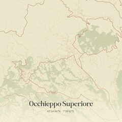 Obraz premium Vintage map of Occhieppo Superiore, Italy.