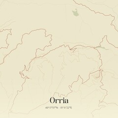 Vintage map of Orria, Italy.