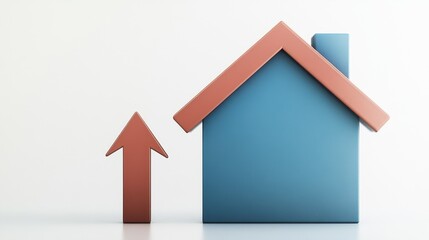 A home navigation icon with a small upward arrow beside a house symbol, on a white background.