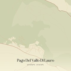 Fototapeta premium Vintage map of Pago Del Vallo Di Lauro, Italy.
