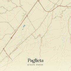 Vintage map of Paglieta, Italy.