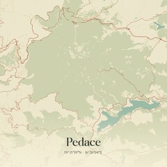 Fototapeta premium Vintage map of Pedace, Italy.
