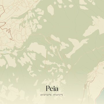 Vintage map of Peia, Italy.