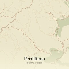 Obraz premium Vintage map of Perdifumo, Italy.