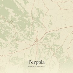 Fototapeta premium Vintage map of Pergola, Italy.
