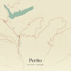 Vintage map of Perito, Italy.