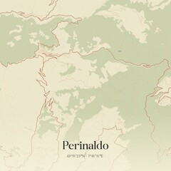 Fototapeta premium Vintage map of Perinaldo, Italy.