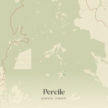 Vintage map of Percile, Italy.