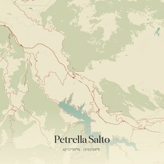 Naklejka premium Vintage map of Petrella Salto, Italy.