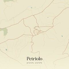 Vintage map of Petriolo, Italy.