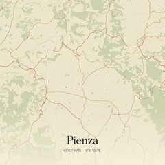 Fototapeta premium Vintage map of Pienza, Italy.