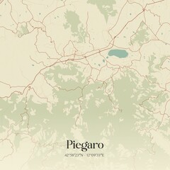 Obraz premium Vintage map of Piegaro, Italy.