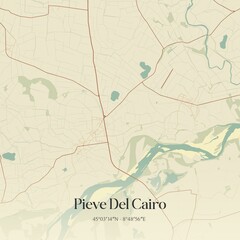 Vintage map of Pieve Del Cairo, Italy.