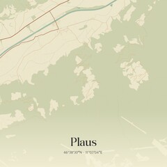 Vintage map of Plaus, Italy.