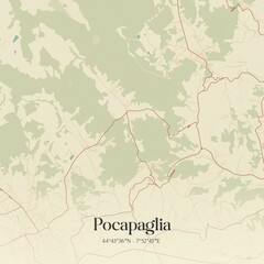 Vintage map of Pocapaglia, Italy.