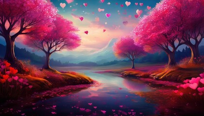 Obraz premium Enchanting Blossoms Bloom in a Winter Wonderland, Evoking the Magical Atmosphere of Love Amidst Snowflakes and Candlelight.