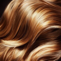 Naklejka premium Close up of blonde hair strands with natural texture and highlights on a solid background