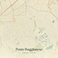 Obraz premium Vintage map of Ponte Buggianese, Italy.