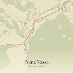 Vintage map of Ponte Nossa, Italy.