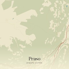 Obraz premium Vintage map of Praso, Italy.