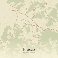 Vintage map of Prasco, Italy.