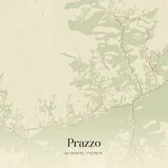 Fototapeta premium Vintage map of Prazzo, Italy.