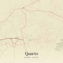 Fototapeta premium Vintage map of Quarto, Italy.