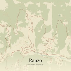 Vintage map of Ranzo, Italy.
