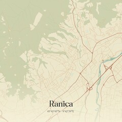 Vintage map of Ranica, Italy.