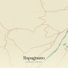 Fototapeta premium Vintage map of Rapagnano, Italy.