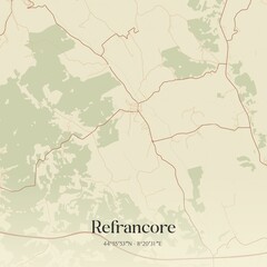 Fototapeta premium Vintage map of Refrancore, Italy.