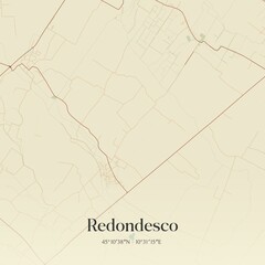 Vintage map of Redondesco, Italy.