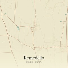 Vintage map of Remedello, Italy.