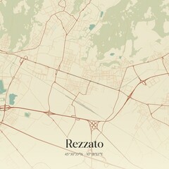 Obraz premium Vintage map of Rezzato, Italy.