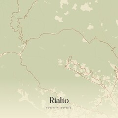 Vintage map of Rialto, Italy.
