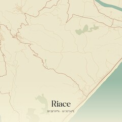 Obraz premium Vintage map of Riace, Italy.