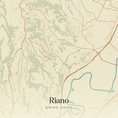 Fototapeta premium Vintage map of Riano, Italy.