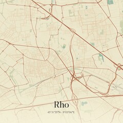 Obraz premium Vintage map of Rho, Italy.