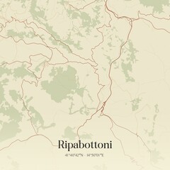 Vintage map of Ripabottoni, Italy.