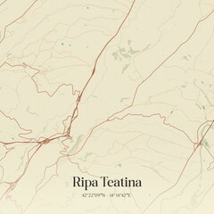 Obraz premium Vintage map of Ripa Teatina, Italy.